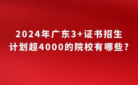 2024年廣東3+證書招生計(jì)劃超4000的院校有哪些?