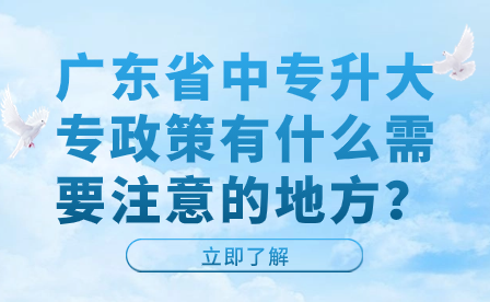 廣東省中專升大專政策有什么需要注意的地方？