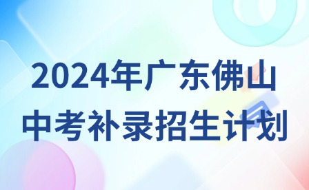 2024年廣東佛山中考補(bǔ)錄招生計(jì)劃