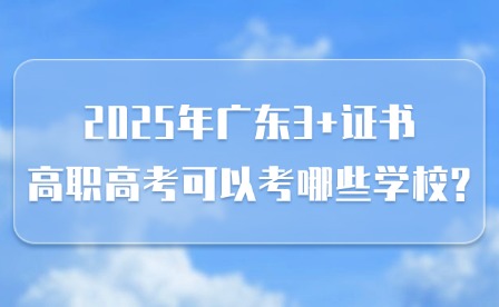 2025年廣東3+證書高職高考可以考哪些學(xué)校?