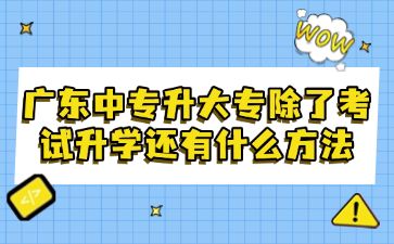 廣東中專升大專除了考試升學(xué)還有什么方法