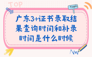 廣東3+證書錄取結(jié)果查詢時(shí)間