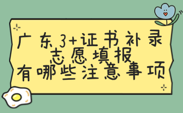 廣東3+證書補(bǔ)錄志愿填報(bào)有哪些注意事項(xiàng)